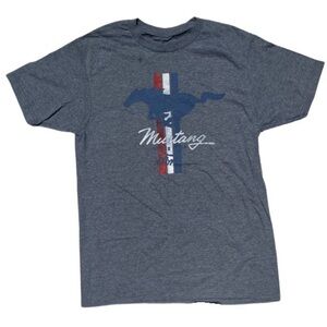Ford Mustang retro NWOT size medium grey blue and red t shirt